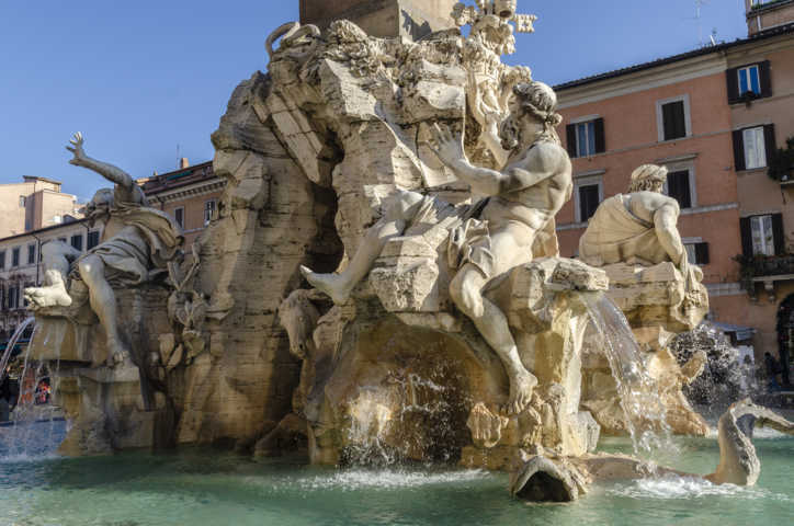 148 - Italia - Roma - plaza Navona y fuente de Los Cuatro Rios